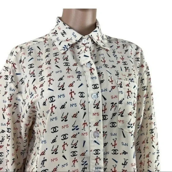 Women Top Blouse Buttons Down Later C Sz Small - Picture 12 of 12